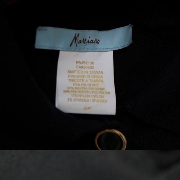 Marciano Black Gold Button Front Pocket Dress -S/P - Picture 4 of 4